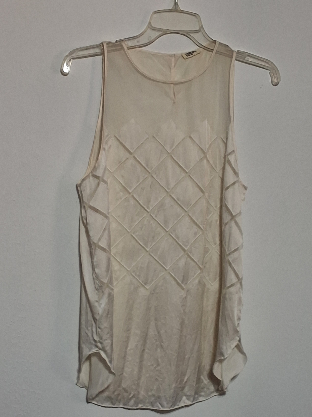 L'AGENCE Cream Quilted-Detail Sleeveless Camisole